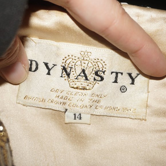 Vintage 60s Dynasty Regency Brocade Gown Dress - Picture 7 of 9